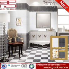 hot sale 300x450 porcelain black and white floor wall tile for bathroom